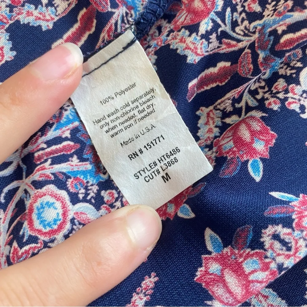 *NWT*‎ Le Lis Lyon Winter Preppy Chic Halter Twist Neck Blouse Navy Medium